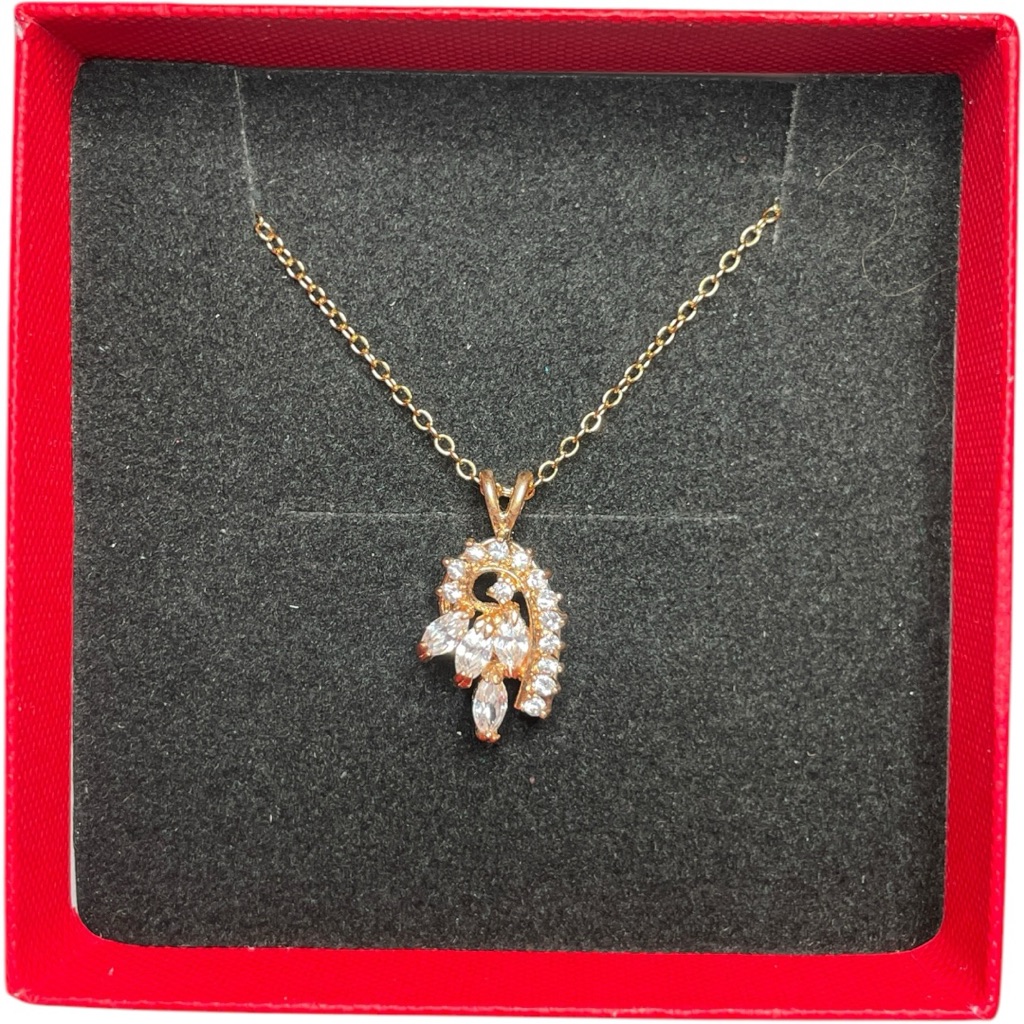 April Birthstone! 20” Clear Swarovski Crystal Cluster Pendant Necklace